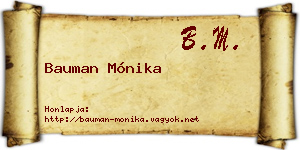 Bauman Mónika névjegykártya
